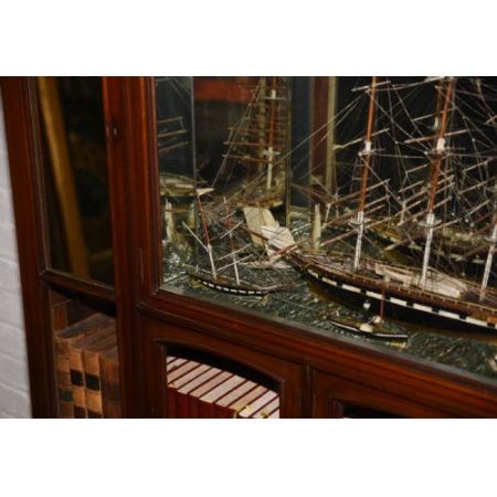 Viktorianischer Bücherschrank Massivholz antik ca 1880