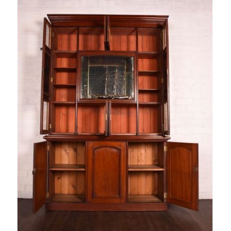 Viktorianischer Bücherschrank Massivholz antik ca 1880