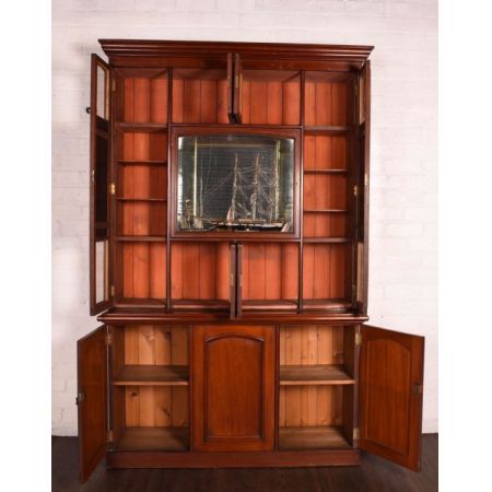 Viktorianischer Bücherschrank Massivholz antik ca 1880