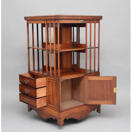 Nussbaum Revolving Bookcase Massivholz antik ca 19.Jahrhundert