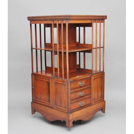 Nussbaum Revolving Bookcase Massivholz antik ca 19.Jahrhundert