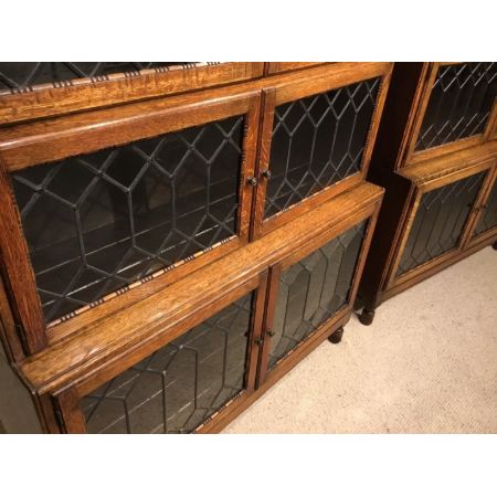 Antikes Paar Eichenholz Bücherschränke Massivholz ca 1920