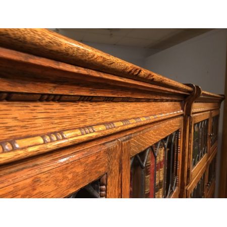 Antikes Paar Eichenholz Bücherschränke Massivholz ca 1920