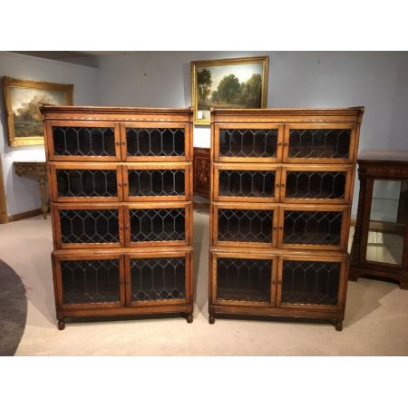 Antikes Paar Eichenholz Bücherschränke Massivholz ca 1920