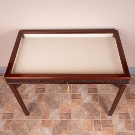 Antike edwardianische Vitrine / Bijouterie / Display Table aus Mahagoni, ca 1890