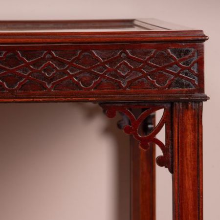 Antike edwardianische Vitrine / Bijouterie / Display Table aus Mahagoni, ca 1890