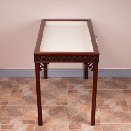 Antike edwardianische Vitrine / Bijouterie / Display Table aus Mahagoni, ca 1890