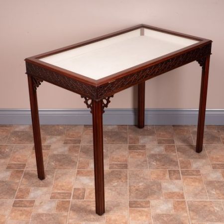 Antike edwardianische Vitrine / Bijouterie / Display Table aus Mahagoni, ca 1890