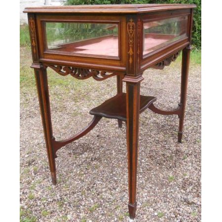 Antiker edwardianischer Vitrinen Tisch / Display Table / Bijouterie Table aus Mahagoni, ca 1900