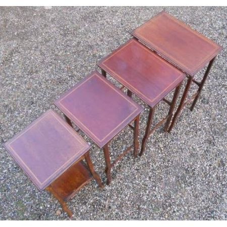 Edwardianisches Mahagoni Tisch Set Massivholz antik ca 1900