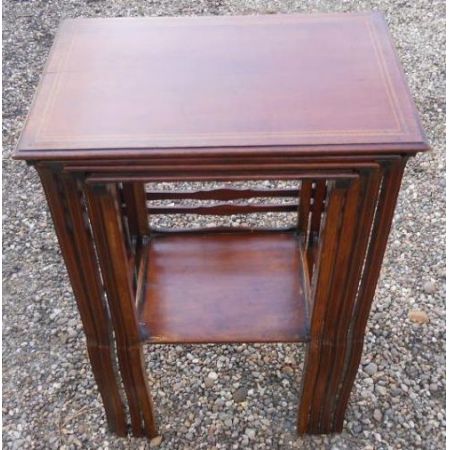 Edwardianisches Mahagoni Tisch Set Massivholz antik ca 1900