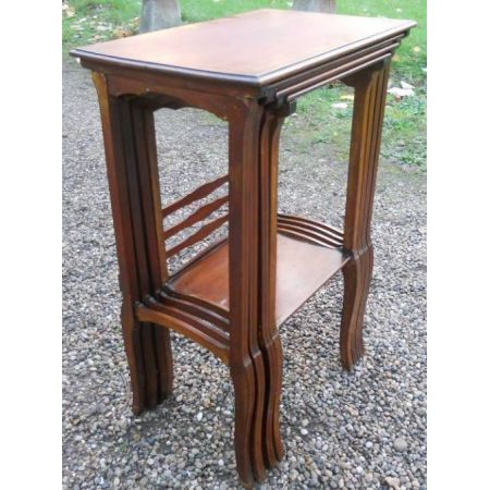 Edwardianisches Mahagoni Tisch Set Massivholz antik ca 1900