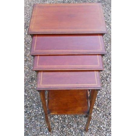 Edwardianisches Mahagoni Tisch Set Massivholz antik ca 1900