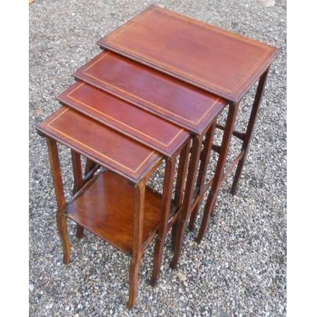 Edwardianisches Mahagoni Tisch Set Massivholz antik ca 1900