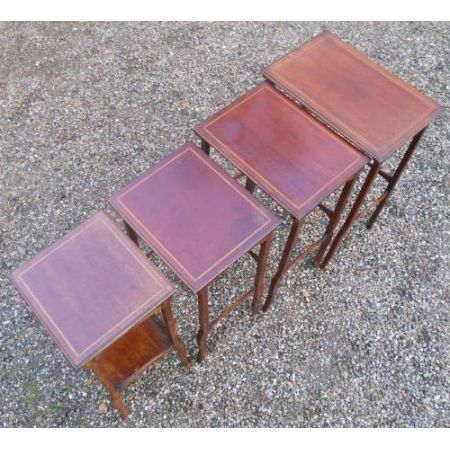Edwardianisches Mahagoni Tisch Set Massivholz antik ca 1900