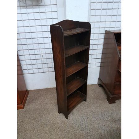 Schmaler Eichen Jim-Bücherschrank antik ca 1920