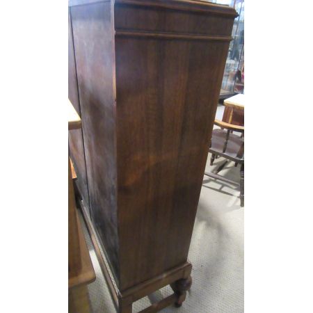 antikes Bücherregal aus heller Eiche