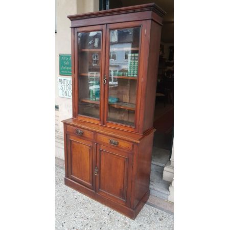 antikes Bücherregal aus Walnuss, edwardianisch 