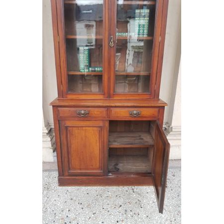 antikes Bücherregal aus Walnuss, edwardianisch 