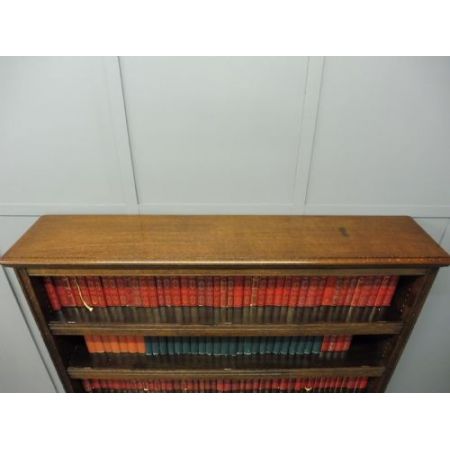 offenes Bücherregal aus edwardianischer Eiche original antik 