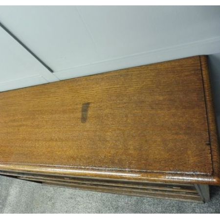 offenes Bücherregal aus edwardianischer Eiche original antik 