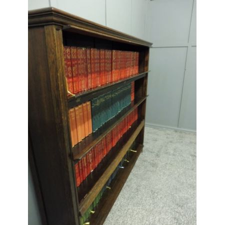 offenes Bücherregal aus edwardianischer Eiche original antik 