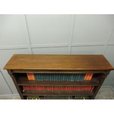 antikes offenes Bücherregal aus edwardianischer Eiche