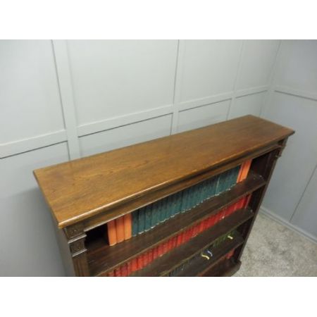 antikes offenes Bücherregal aus edwardianischer Eiche