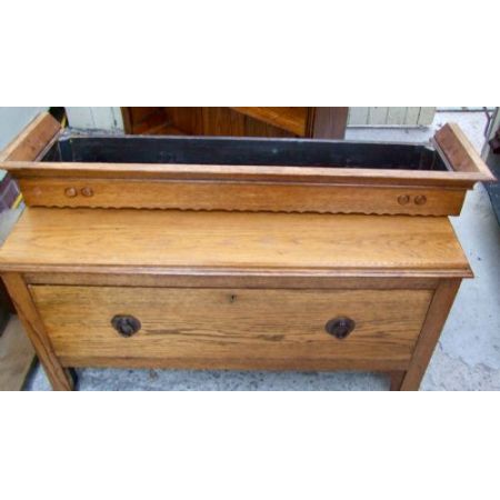 offenes Bücherregal aus goldener Eiche, in sehr guter Qualität mit Schublade darunter, antik 