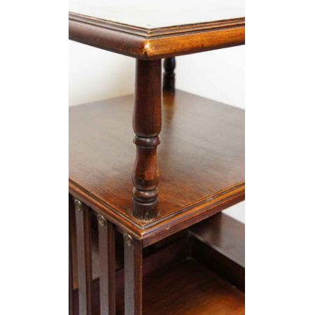 Dreh-Bücherregal antik Walnuss französisch ca. 1900/1910