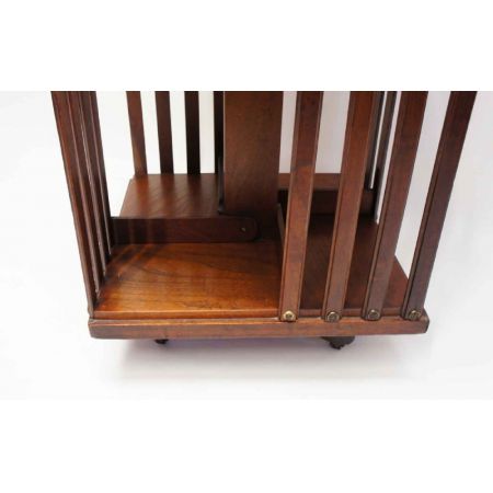 Dreh-Bücherregal antik Walnuss französisch ca. 1900/1910