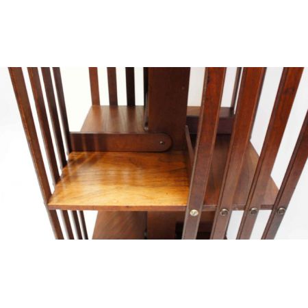 Dreh-Bücherregal antik Walnuss französisch ca. 1900/1910