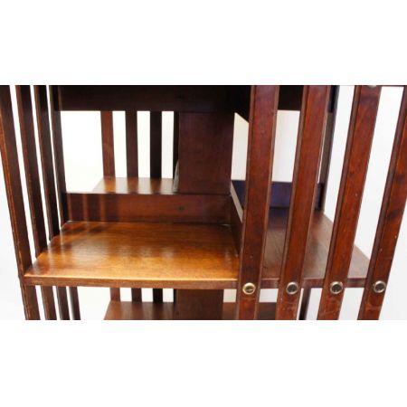 Dreh-Bücherregal antik Walnuss französisch ca. 1900/1910