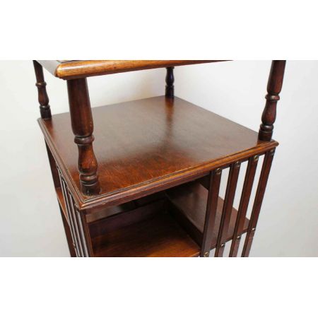 Dreh-Bücherregal antik Walnuss französisch ca. 1900/1910