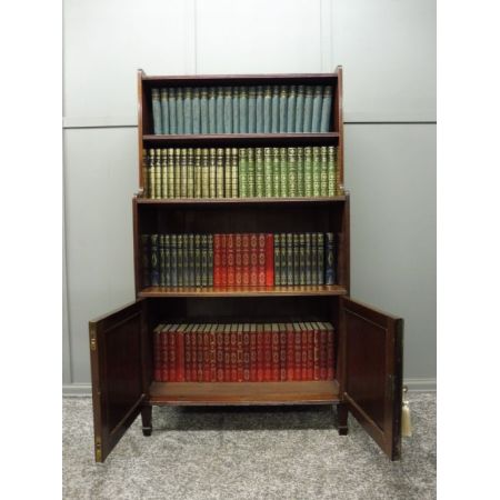 Wasserfall Bücherregal antik Mahaghoni Massivholzschrank, spätes 19. Jahrhundert