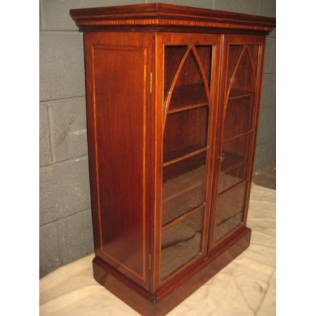 spätes viktorianisches antikes Mahagonibücherregal aus Massivholz 