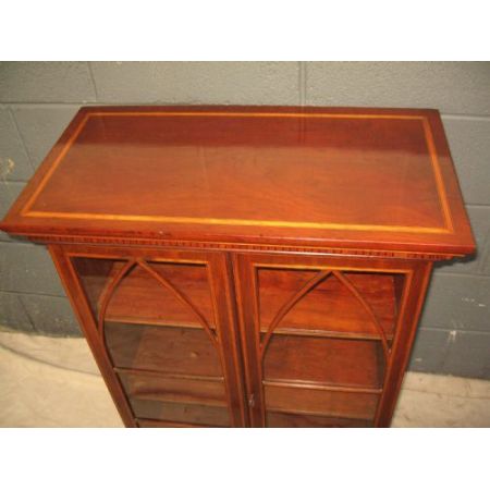 spätes viktorianisches antikes Mahagonibücherregal aus Massivholz 