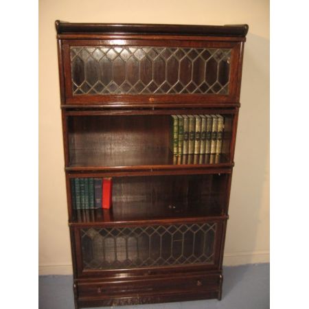 Eichenstapelbücherregal, antikes, Massivholz 