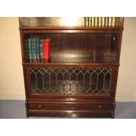 Eichenstapelbücherregal, antikes, Massivholz 