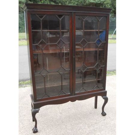 georgianisches Mahagonibücherregal auf Stehfüßen , original antik , aus 1920