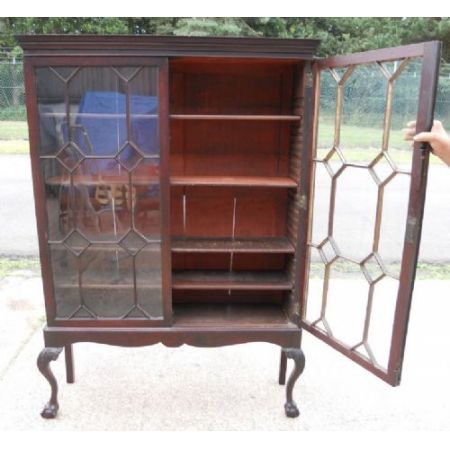 georgianisches Mahagonibücherregal auf Stehfüßen , original antik , aus 1920