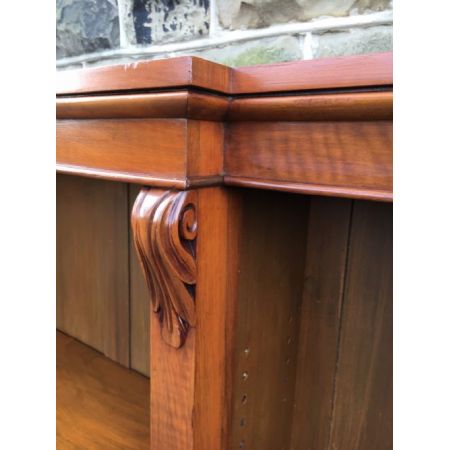 antikes viktorianisches offenes Walnussbücherregal aus Massivholz 