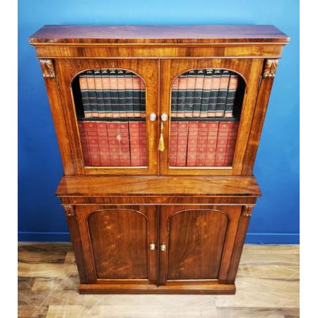 antikes viktorianisches Palisander-Bücherregal um 1850