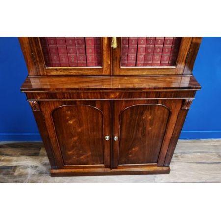 antikes viktorianisches Palisander-Bücherregal um 1850