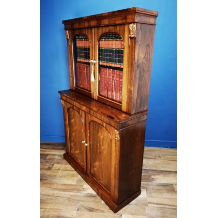 antikes viktorianisches Palisander-Bücherregal um 1850