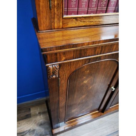 antikes viktorianisches Palisander-Bücherregal um 1850