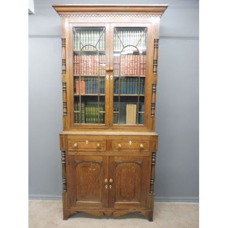 antikes Eichenbücherregal um 1820