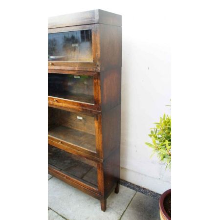 1920er 4-stufige verglastes Eichenbücherregal, Globe Wernicke