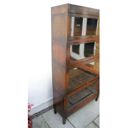 1920er 4-stufige verglastes Eichenbücherregal, Globe Wernicke