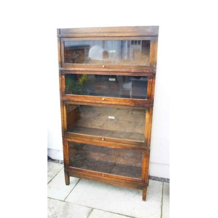 1920er 4-stufige verglastes Eichenbücherregal, Globe Wernicke